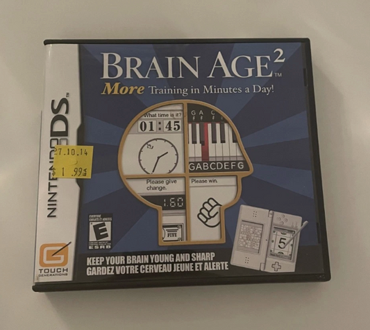 Brain Age 2: More Training in Minutes a Day! (Nintendo DS, 2007) Complete CIB
