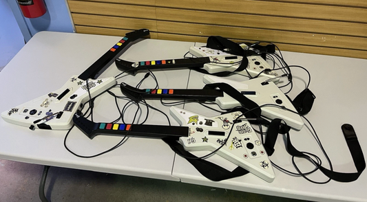 "Parts Only" Or Repair Xbox 360 Red Octane Guitar Wired Controllers Lot Of 4